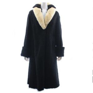 VINTAGE PERSIAN LAMB COAT WITH MINK FUR LAPEL SIZE SMALL/MEDIUM